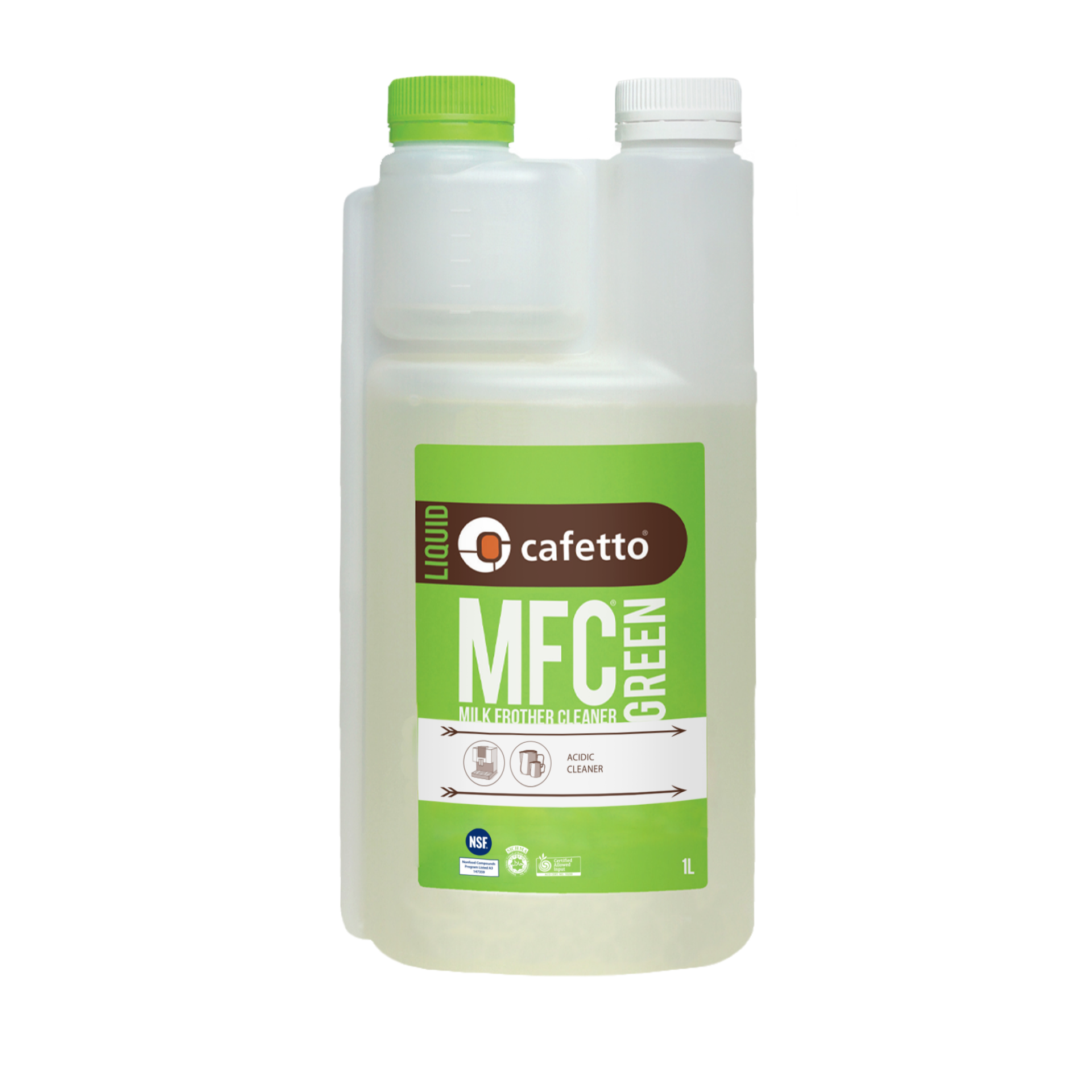 Cafetto - MFC GREEN - Asidik süt köpürtücü temizleyici (1 Litre / 6 Adet)