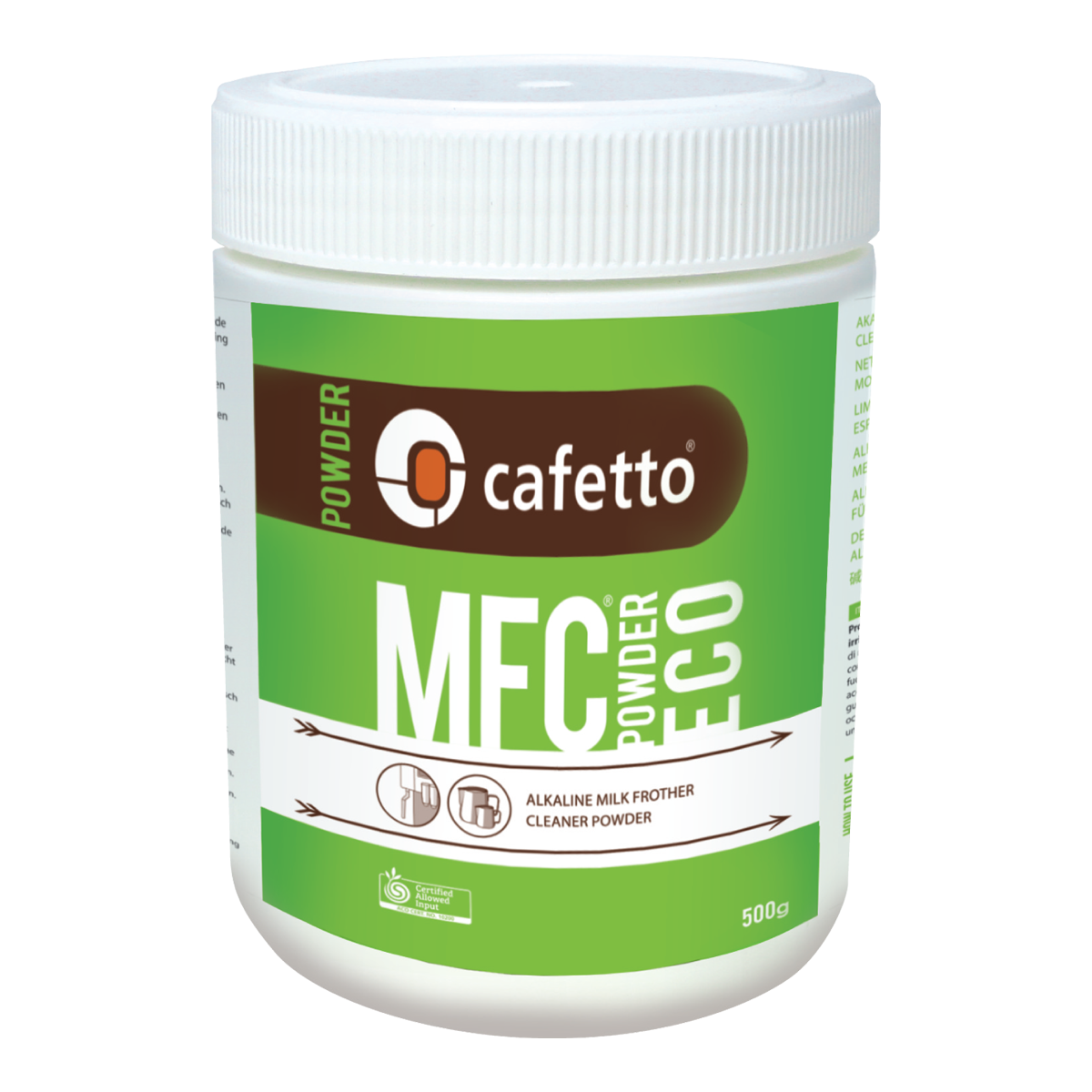 Cafetto - MFC Powder Eco - Çevre dostu alkali süt temizleyici (500g / 12 Adet)