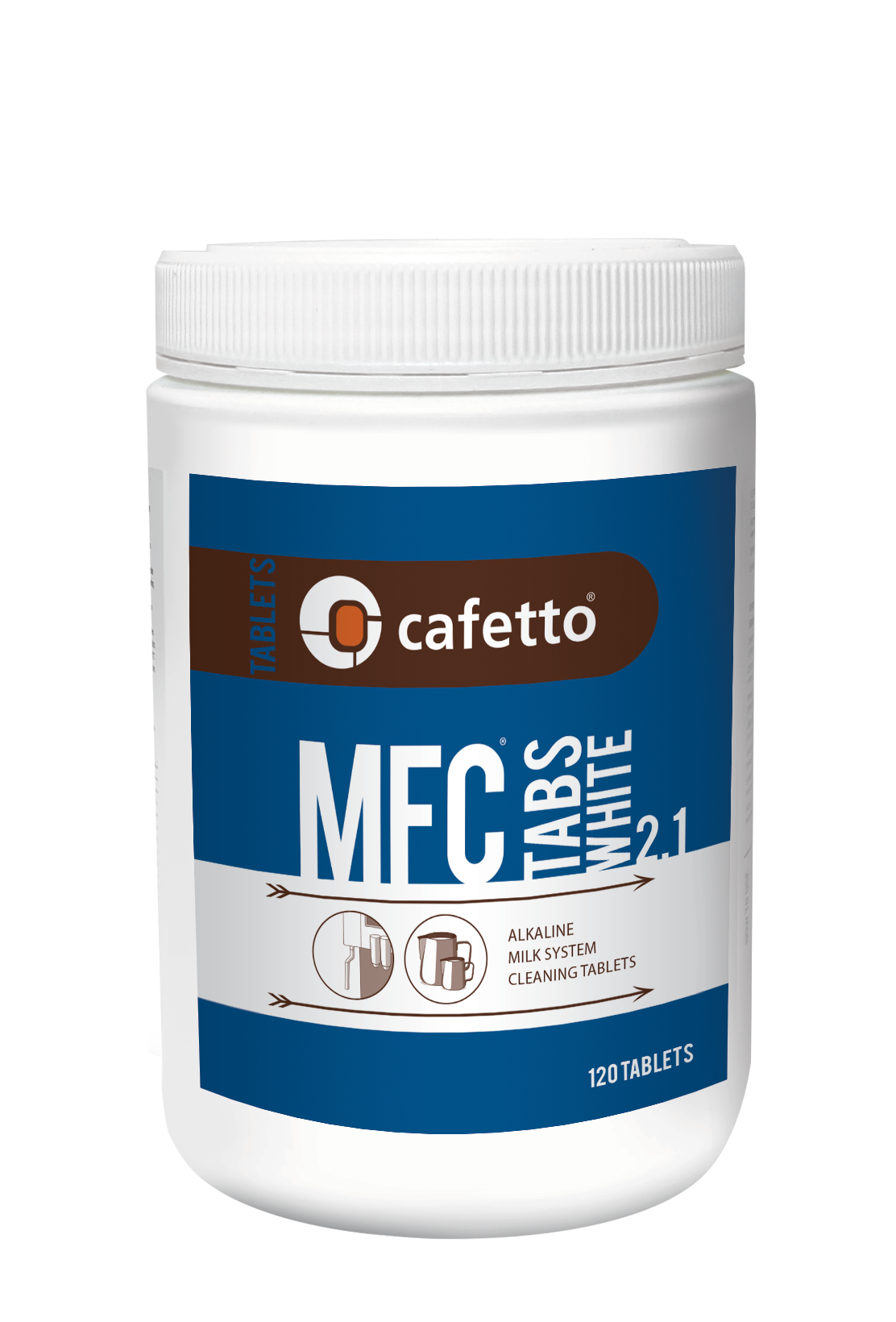 Cafetto - MFC® Tabs White 2.1 – Alkalin süt sistemi temizleme tabletleri (120 Tablet / 12 Adet)