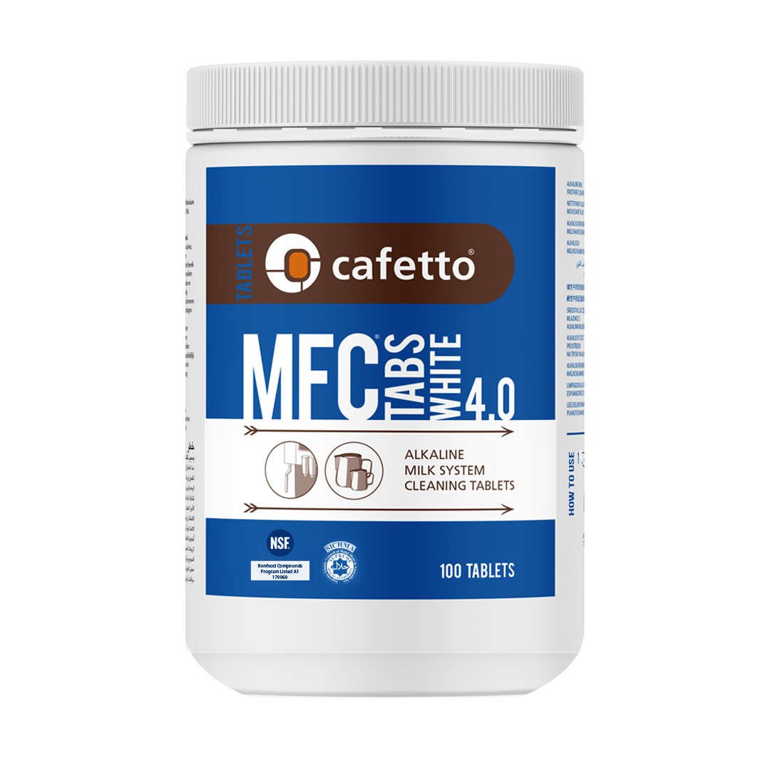 Cafetto - MFC® Tabs White 4.0 – Alkalin süt sistemi temizleme tabletleri (100 Tablet / 12 Adet)