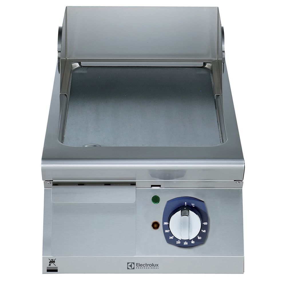 Setüstü Elektrikli Izgaralar - 700XP 400mm Elektrikli Izgara Üstü, Pürüzsüz Fırçalanmış Krom Yatay Plaka (371328)