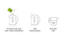 Cafetto - Renew Descaling – Yüksek performanslı kireç çözücü toz (25g / 100 Adet)