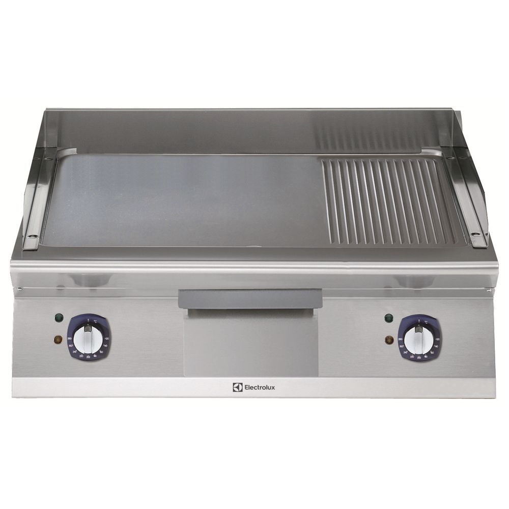 Electrolux - Setüstü Elektrikli Izgaralar - 700XP 800mm Elektrikli Izgara Üstü, Düz ve Yivli Fırçalanmış Krom Plaka (371347)