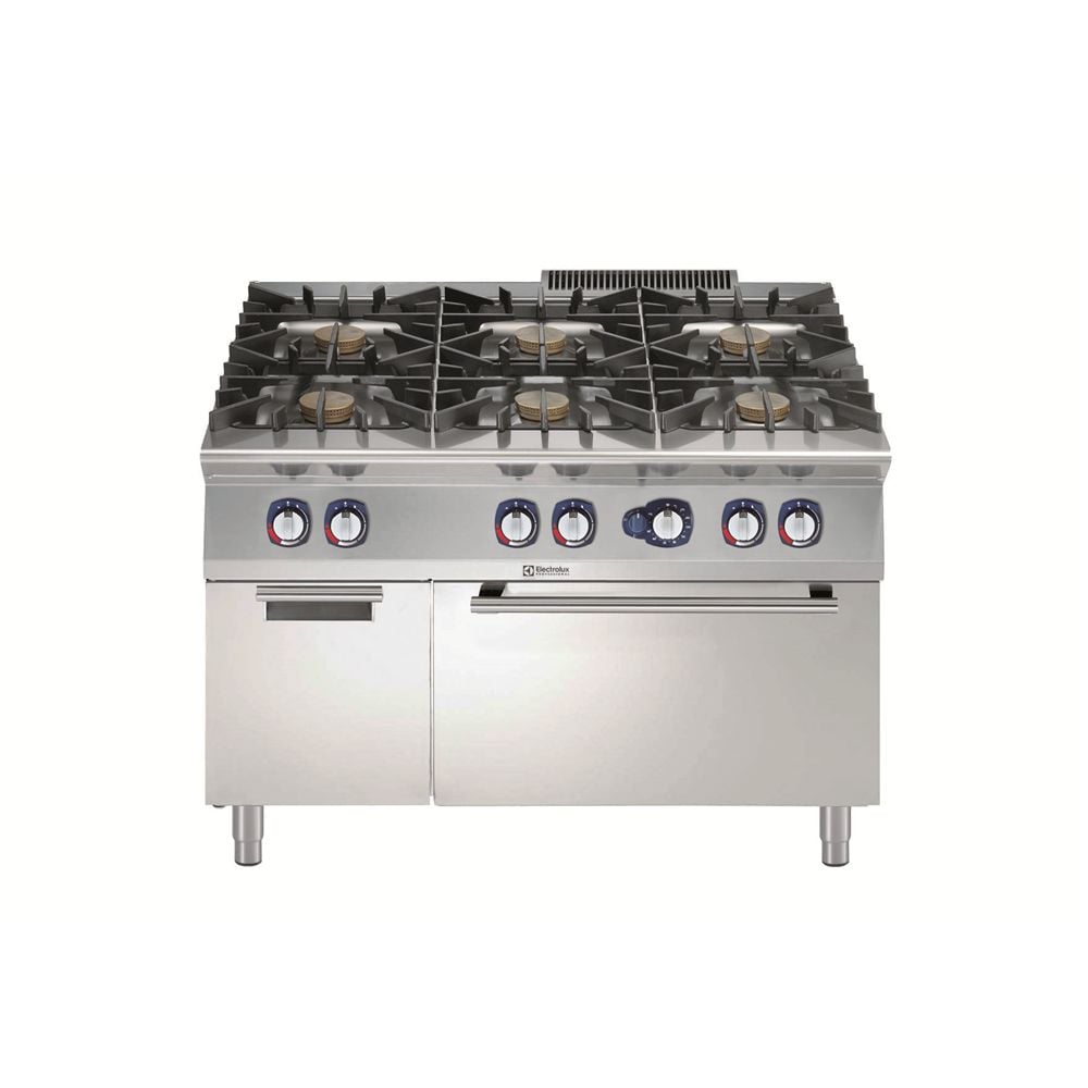 Gazlı Kuzineler - 900XP 6-Brülörlü Gazlı Ocak 10 kW Dolaplı Gazlı Fırın (391014)