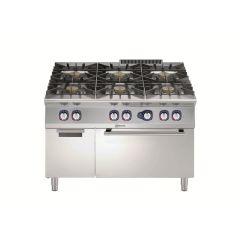 Gazlı Kuzineler - 900XP 6-Brülörlü Gazlı Ocak 10 kW Dolaplı Gazlı Fırın (391014)