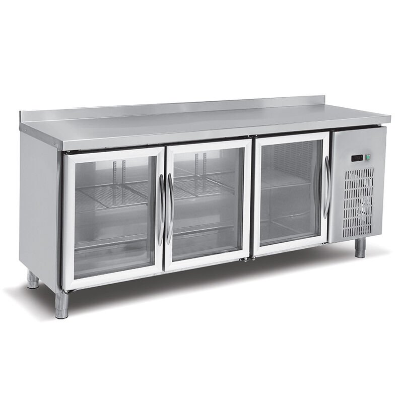 Empero - EMP.200.70.03-CLS -  Camlı Tezgah Tipi Buzdolabı 3 Kapılı