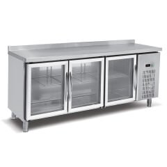 Empero - EMP.200.70.03-CLS -  Camlı Tezgah Tipi Buzdolabı 3 Kapılı