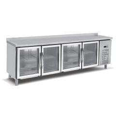 Empero - EMP.255.60.03-CLS -  Camlı Tezgah Tipi Buzdolabı 4 Kapılı
