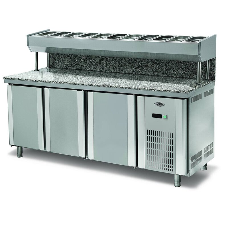 Empero -  EMP.200.80.01-PSYG - Granitli Pizza ve Salata Buzdolabı 3 Kapılı