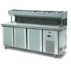 Empero -  EMP.200.80.01-PSYG - Granitli Pizza ve Salata Buzdolabı 3 Kapılı