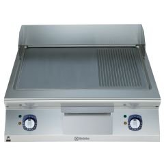 Elektrikli Set Üstü Izgara -  900XP 800mm, Düz ve Yivli Fırçalanmış Krom Plaka (391358)