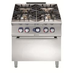 Electrolux - 4 açık ateşli gazlı kuzine, brulörler: 1x10 + 3x6 kW, gazlı fırınlı (8,5 kW) - 800 mm (391576)