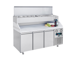 Frenox - CGN3-YM-MR -  Salata Pizza Hazırlık Mermer Tabla Makeup Yüksek Garnitürlük +2 °C / +8 °C   186 5*70*134 cm