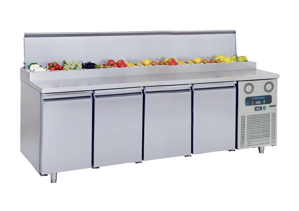 Frenox - MGA4-04 -  Salata Pizza Hazırlık Makeup Tezgaha Monte +2°C  / +8 °C 233*70*97 cm