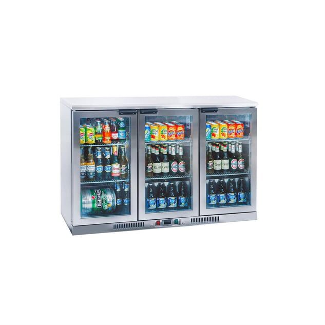 Frenox -  SS350-R290 -  Bar Buzdolabı Paslanmaz Gövde +2°C/+12°C  138*50*91 cm Çarpma Kapılı