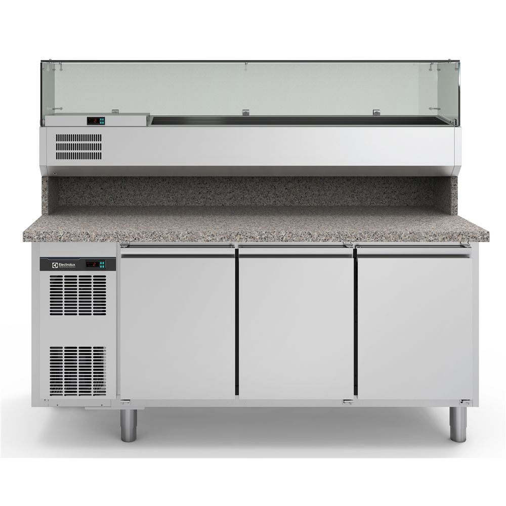 Electrolux - Pizza Teşhir Ünitesi Pizza hazırlık tezgahı, garnitürlüklü, 3 kapılı (725190)