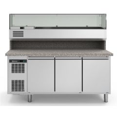 Electrolux - Pizza Teşhir Ünitesi Pizza hazırlık tezgahı, garnitürlüklü, 3 kapılı (725190)